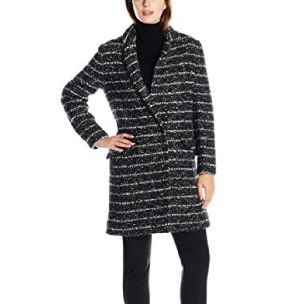Coco Single-breasted Striped Tweed Coat